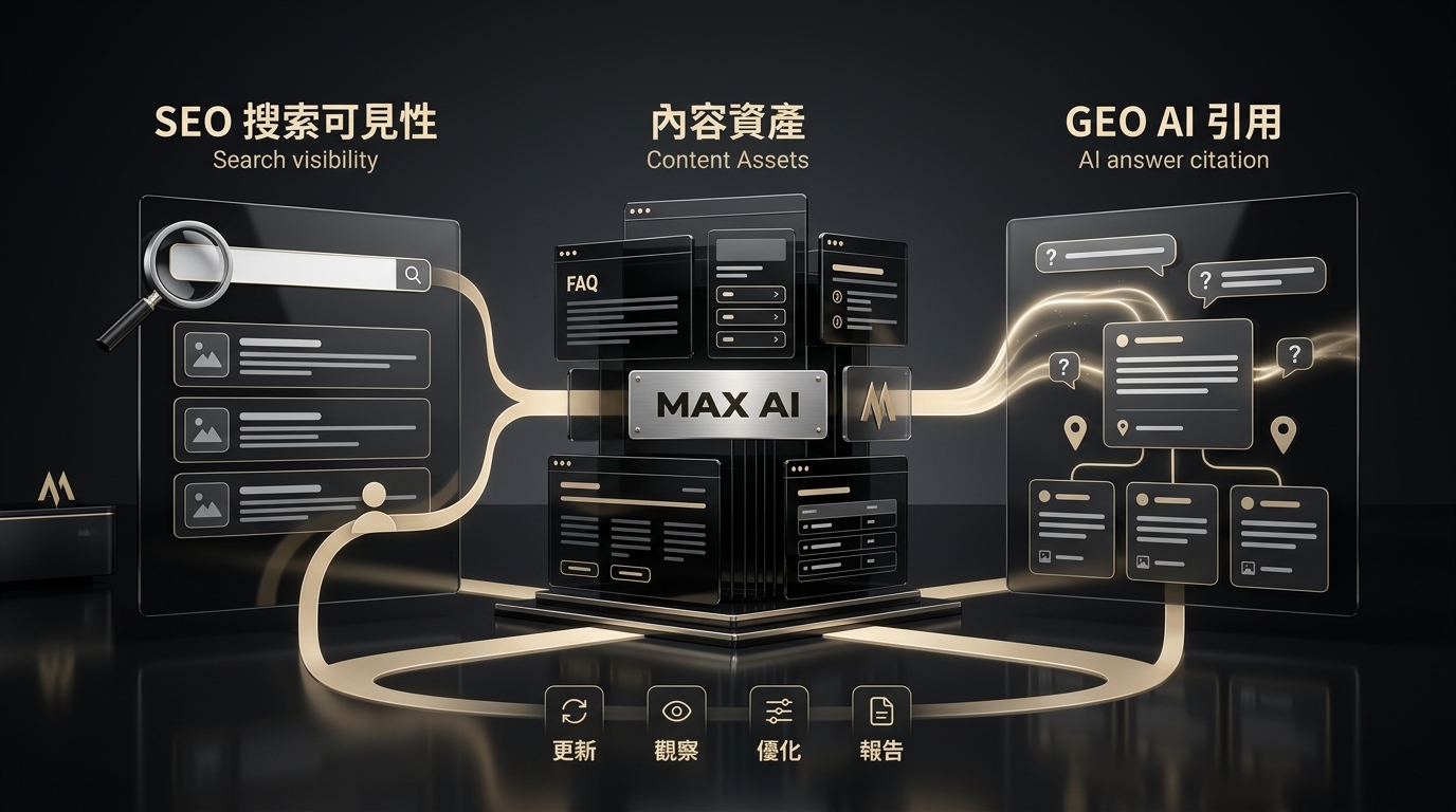 SEO / GEO
被 Google 搜到,被 AI 推荐